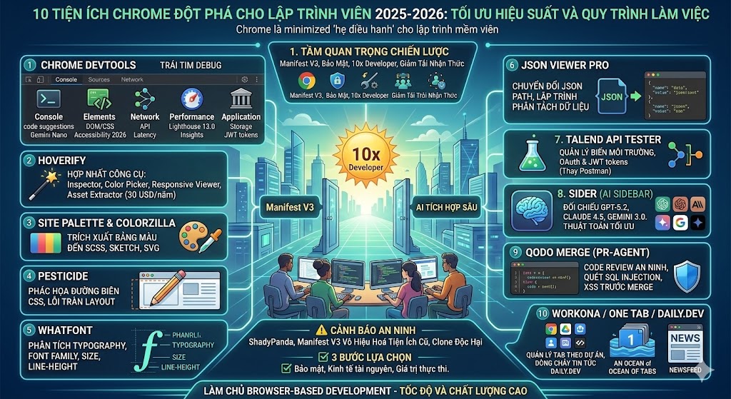 10+ Tiện Ích Chrome Đột Phá Cho Lập Trình Viên 2025-2026: Tối Ưu Hiệu Suất Và Quy Trình Làm Việc